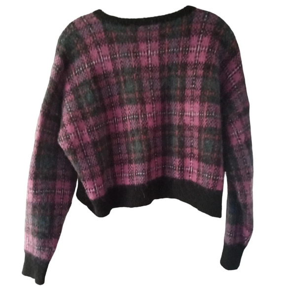 Lauren Ralph Lauren Black Label Alpaca Wool Blend Plaid CrewNeck Sweater Size XL - Picture 4 of 9